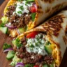 Mediterranean Ground Beef Wrap with Creamy Lemon Feta Honey Sauce