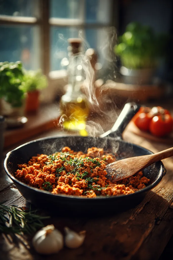 Mediterranean Ground Chicken Wrap with Hot Honey Feta Cream