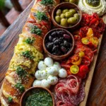 Rustic Mediterranean Bread and Antipasto Board
