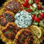 Crispy Lemon Herb Chicken Orzo Bowl