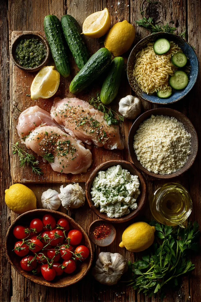 Crispy Lemon Herb Chicken Orzo Bowl 