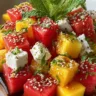 Pineapple, Mango, Watermelon & Feta Cubes with Hot Honey-Lime Drizzle