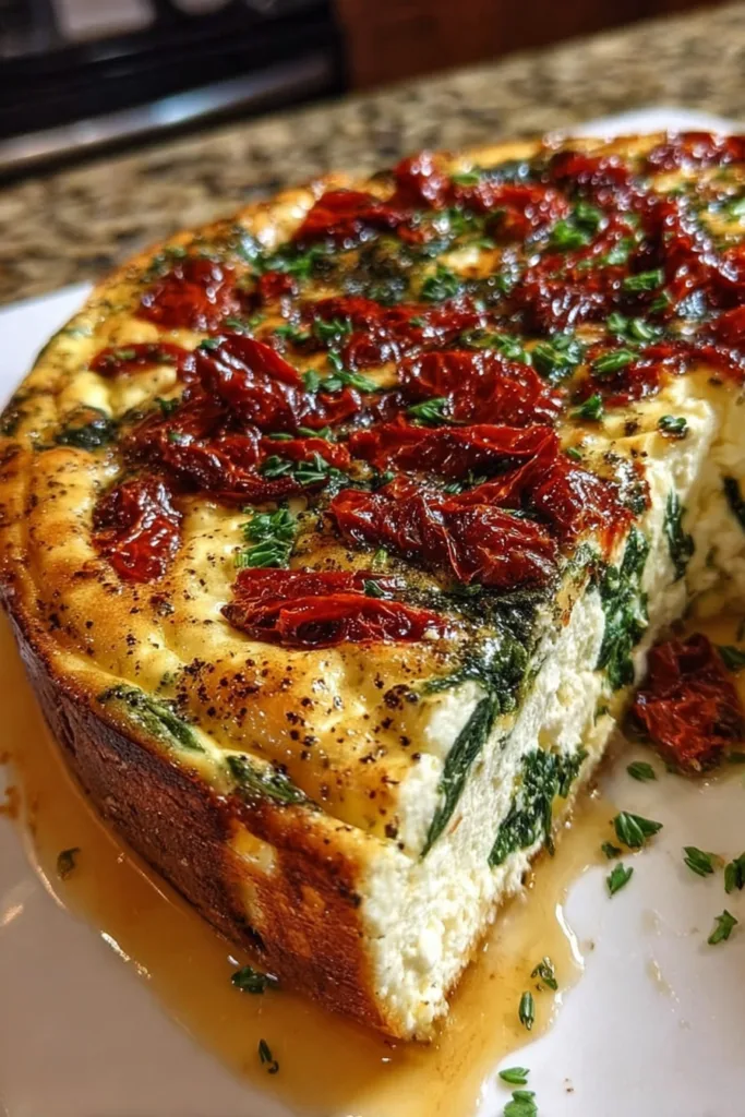 Spinach Feta Quiche with Sun-Dried Tomatoes