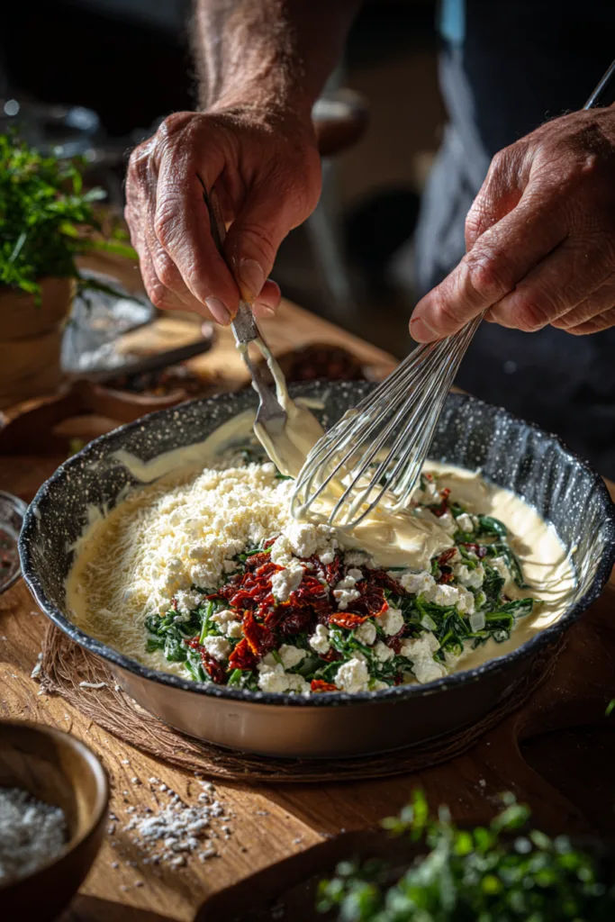 Spinach Feta Quiche with Sun-Dried Tomatoes