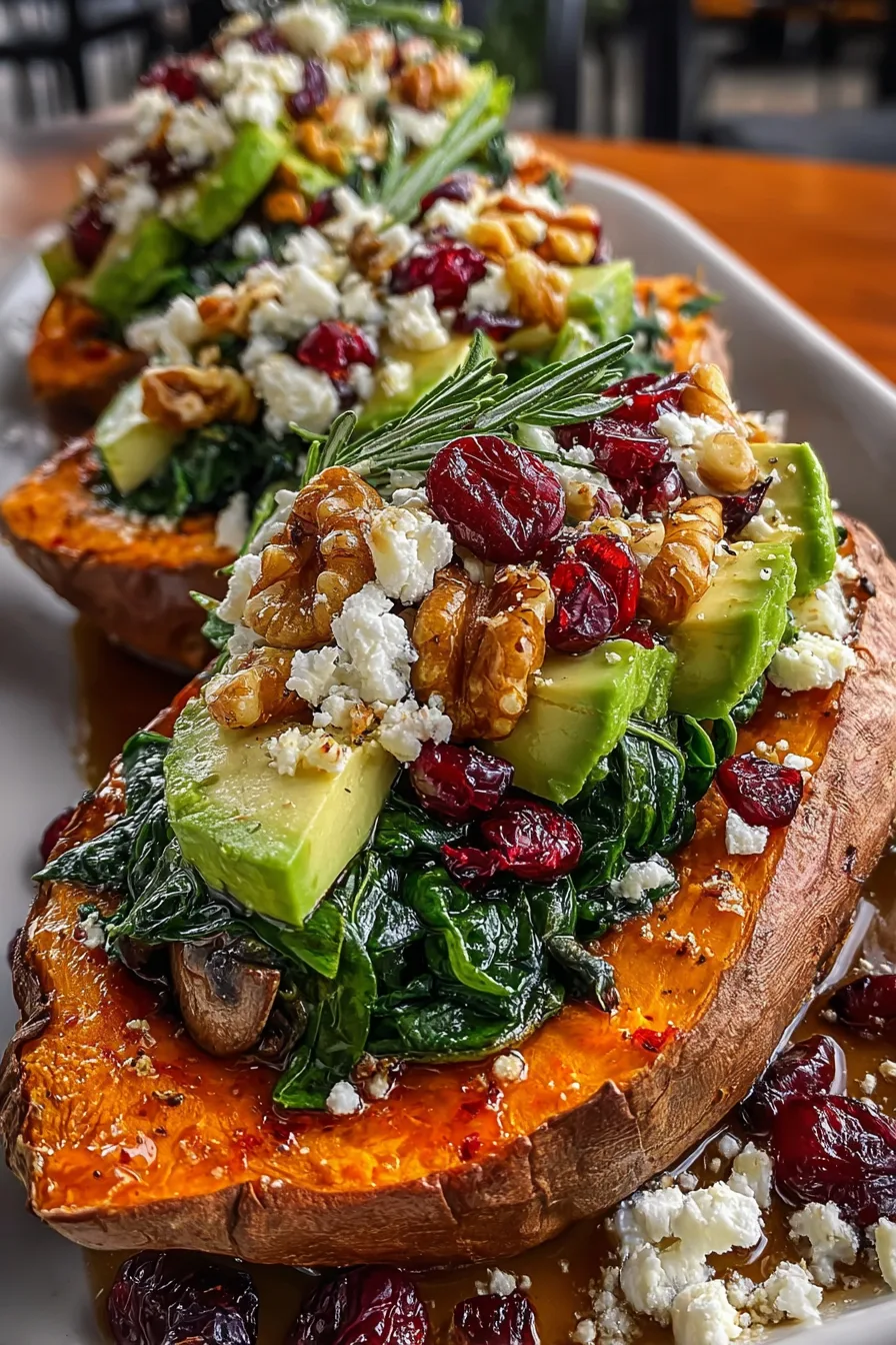 Stuffed Sweet Potatoes with Spinach
