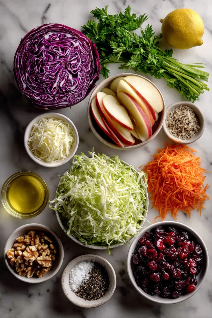 Bright Tangy Cranberry Apple Coleslaw