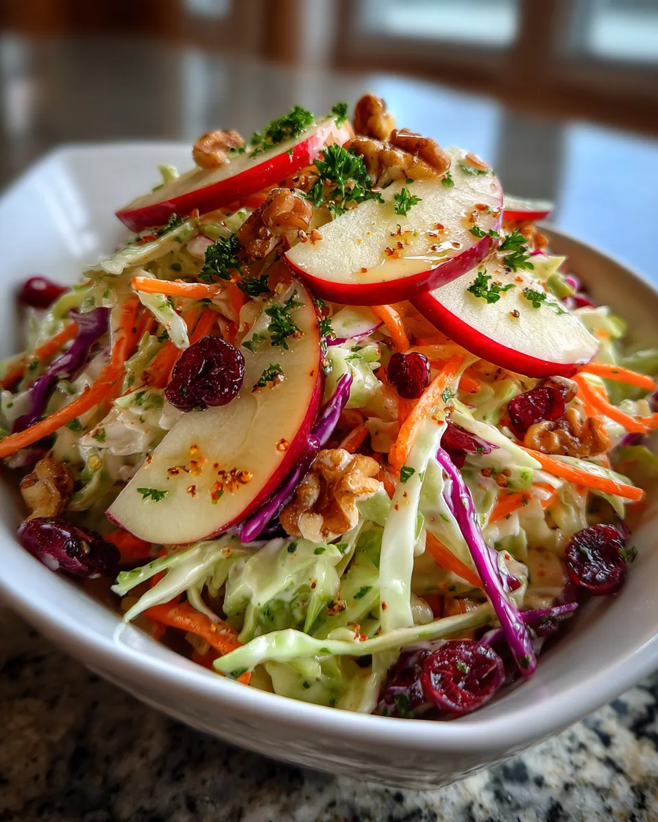 Bright Tangy Cranberry Apple Coleslaw
