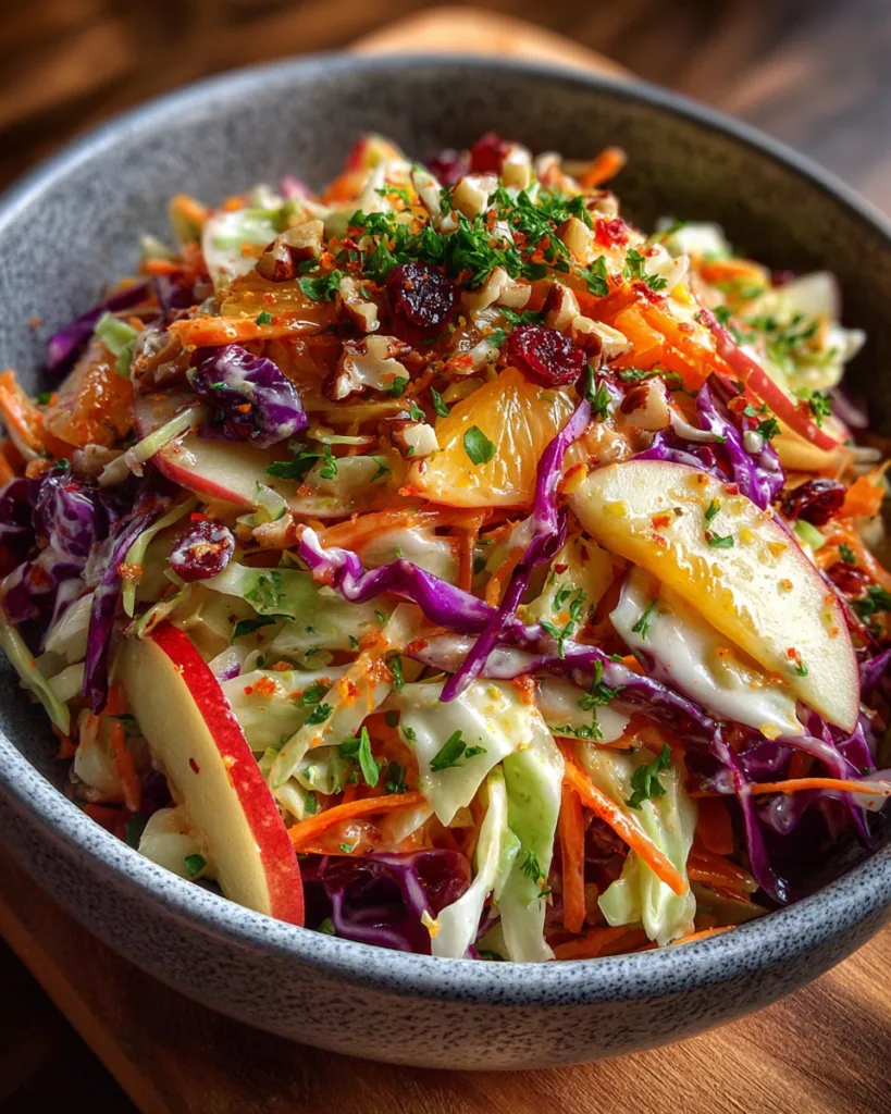Bright Tangy Cranberry Apple Coleslaw