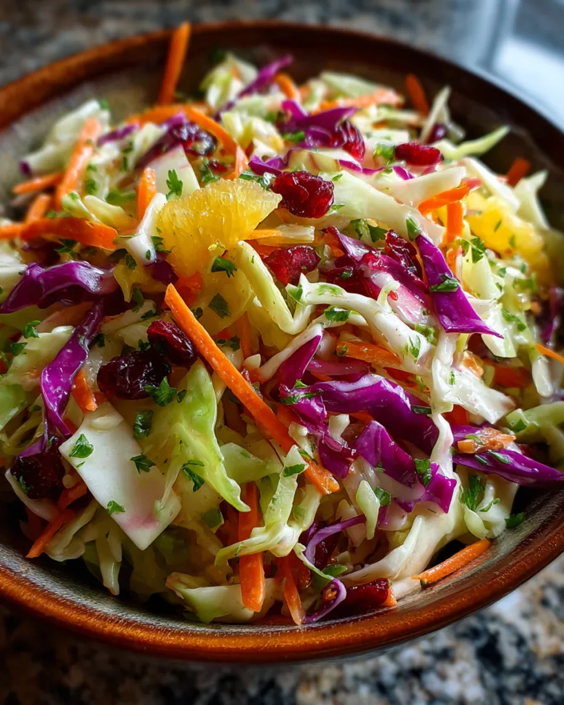 Bright Tangy Cranberry Apple Coleslaw