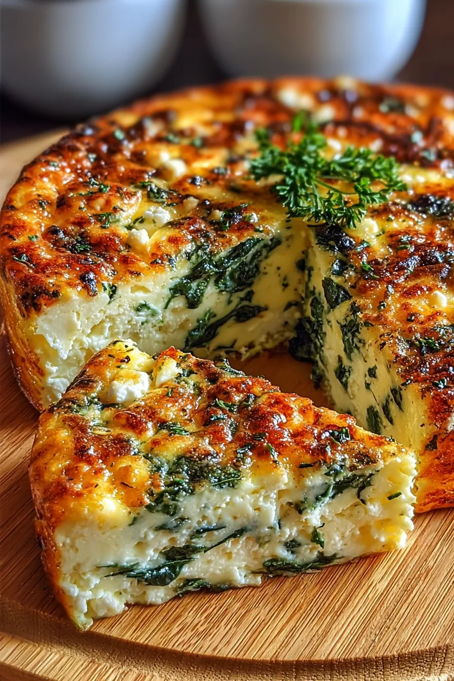 Cottage Cheese & Spinach Crustless Quiche