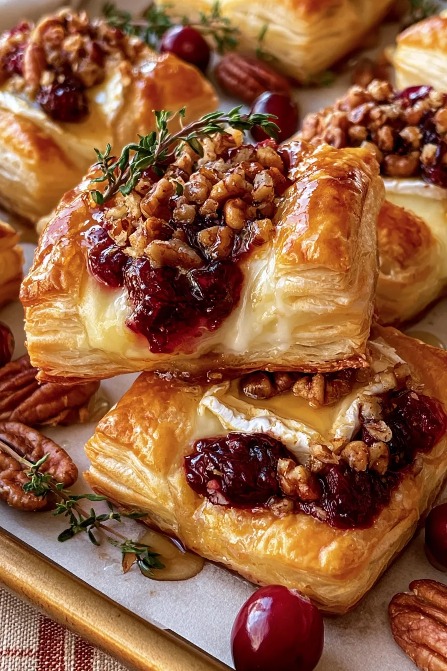 Cranberry Brie Puff Pastry Bites