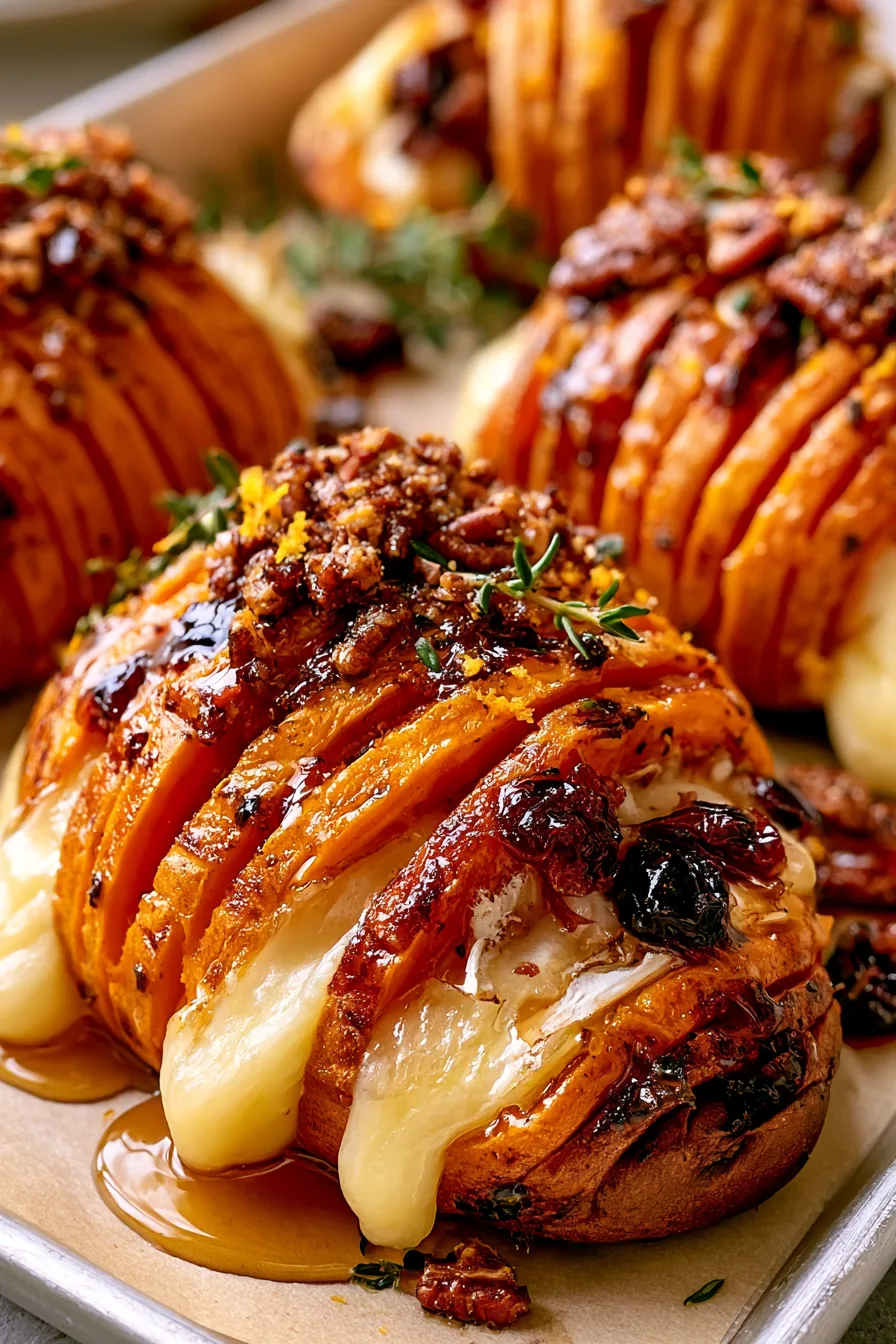 Cranberry Brie Stuffed Sweet Potato