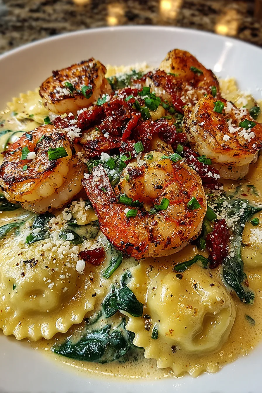 Creamy Tuscan Shrimp Ravioli