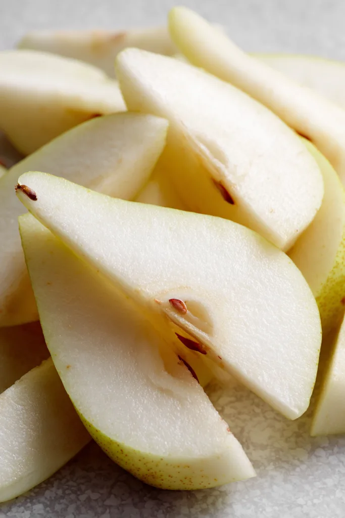 Crisp Pear Salad with Greens, Walnuts & Creamy Cheese