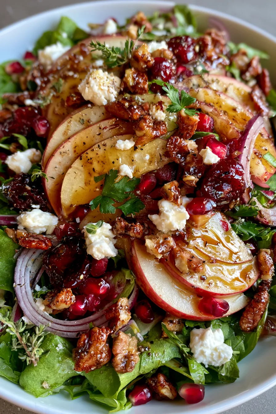 Festive Apple, Pear & Cranberry Salad