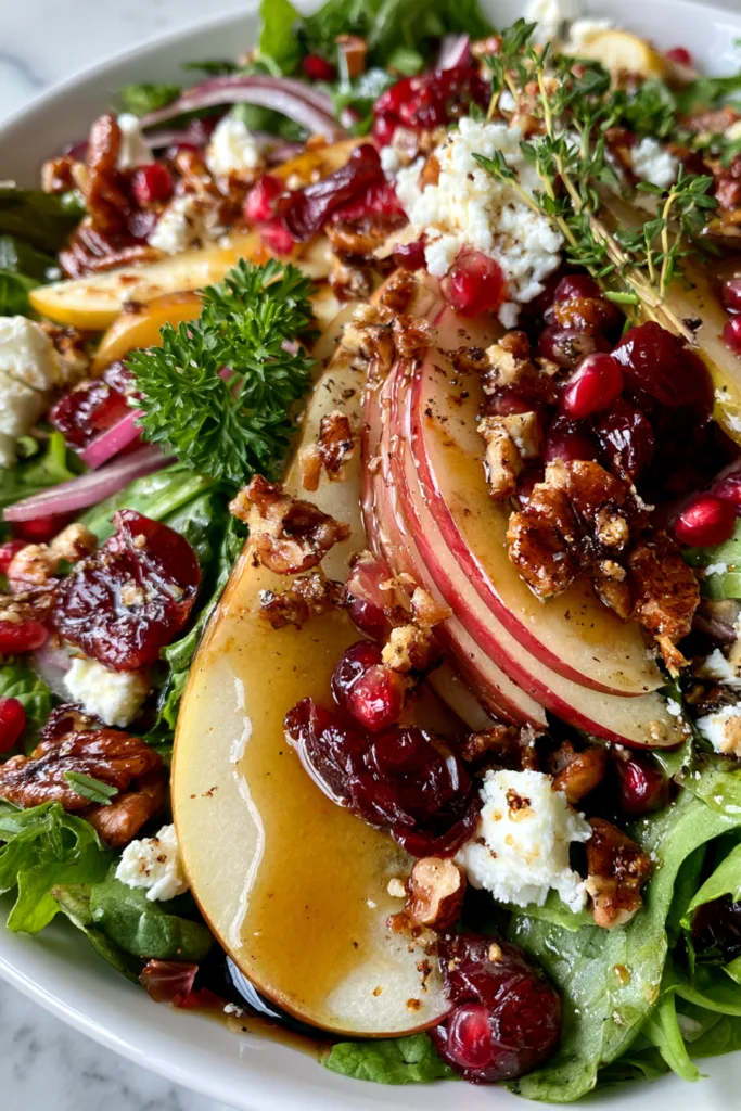 Festive Apple, Pear & Cranberry Salad