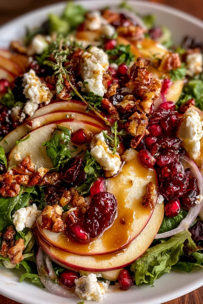 Festive Apple, Pear & Cranberry Salad