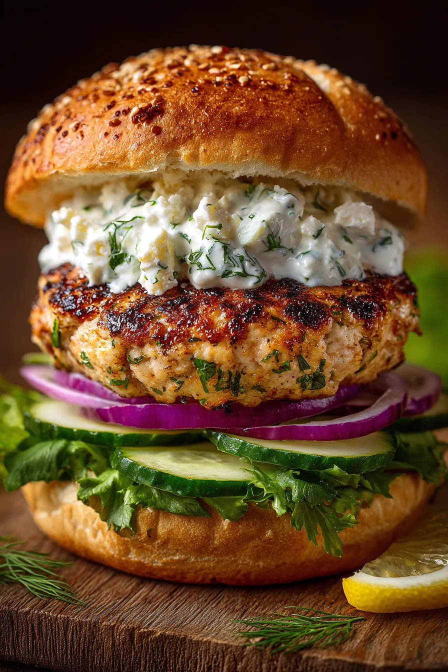Juicy Greek Chicken Burgers with Tzatziki Bliss