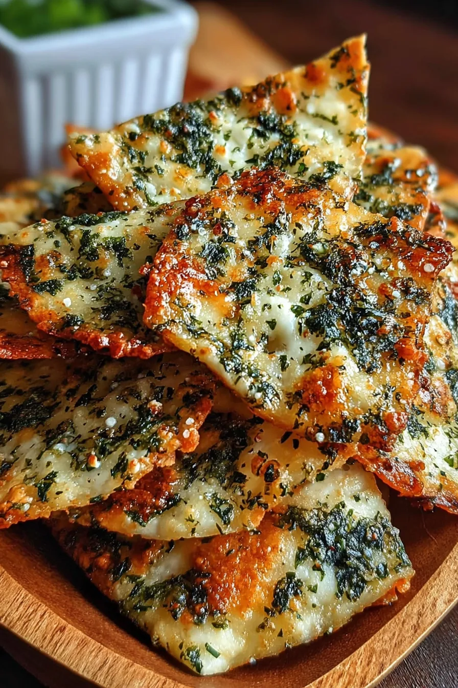 Mediterranean Spinach and Feta Cheese Crisps