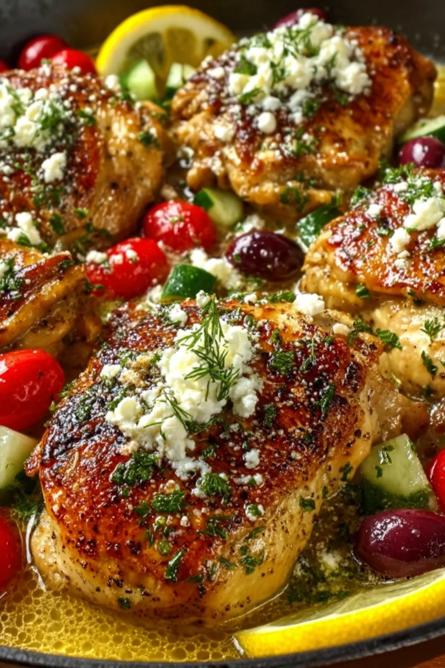 Quick & Easy Greek Chicken with Lemon and Feta