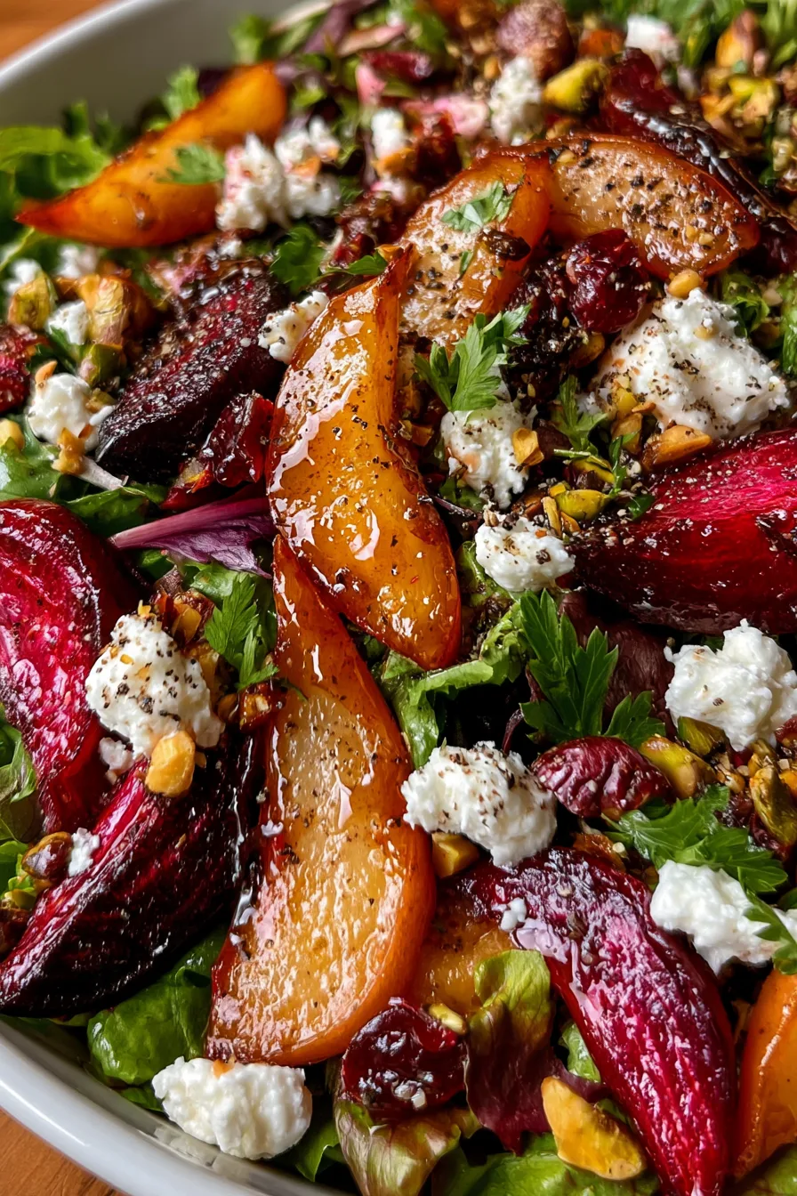 Roasted Beet and Caramelized Pear Salad