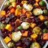 Roasted Butternut Squash, Brussels Sprouts, Beets, Pecans, and Cranberries