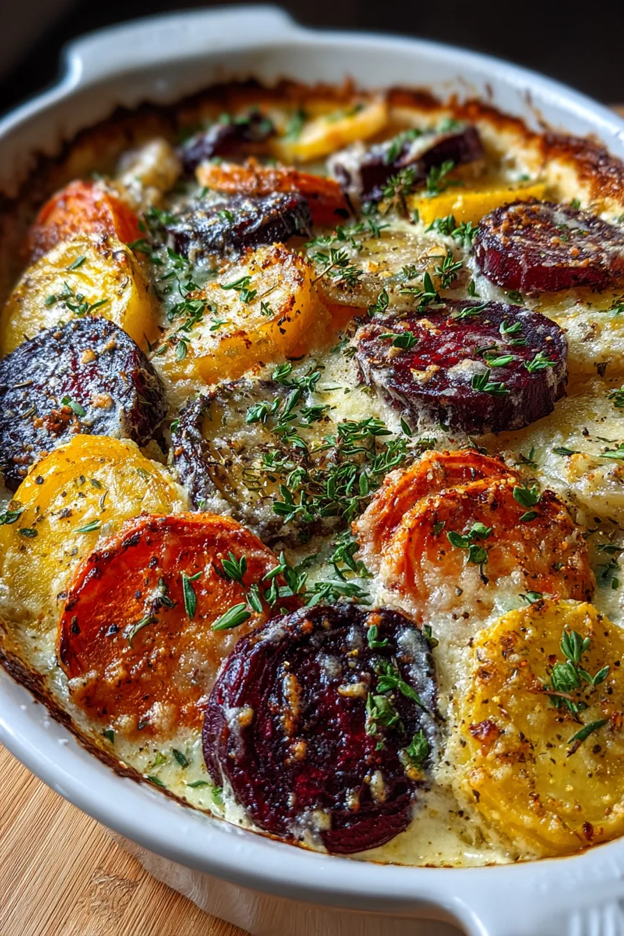 Root Vegetable Gratin with Sweet Potatoes