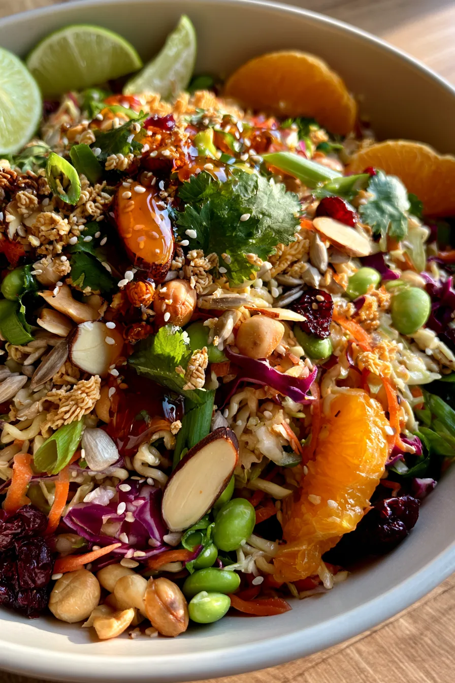 Summer Crunchy Asian Ramen Noodle Salad - recipesrealm.net