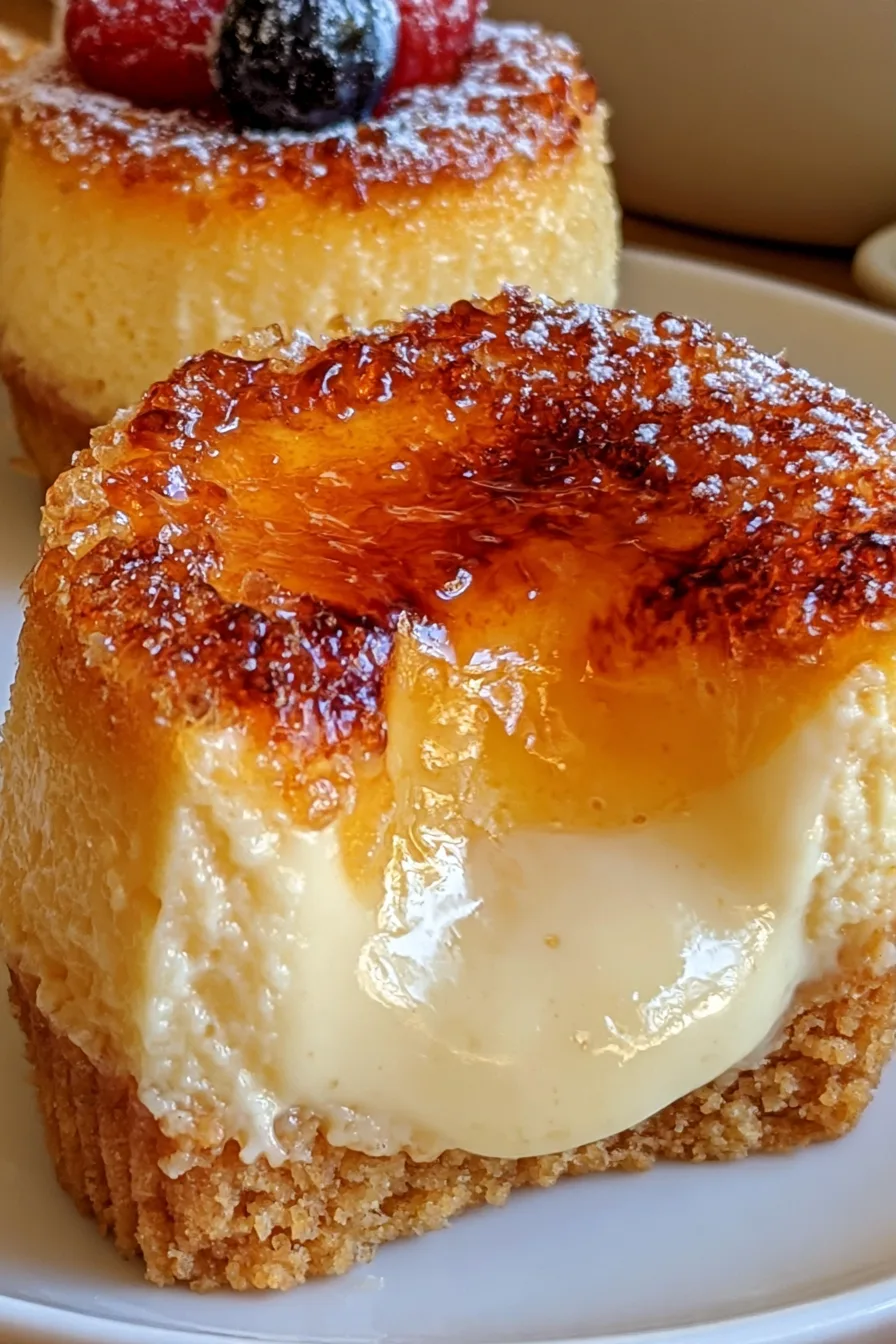 Vanilla Bean Crème Brûlée Cheesecake Cupcakes