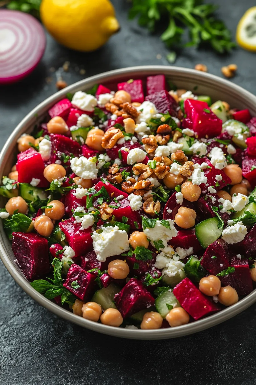 Zesty Chickpea Beet Feta Salad