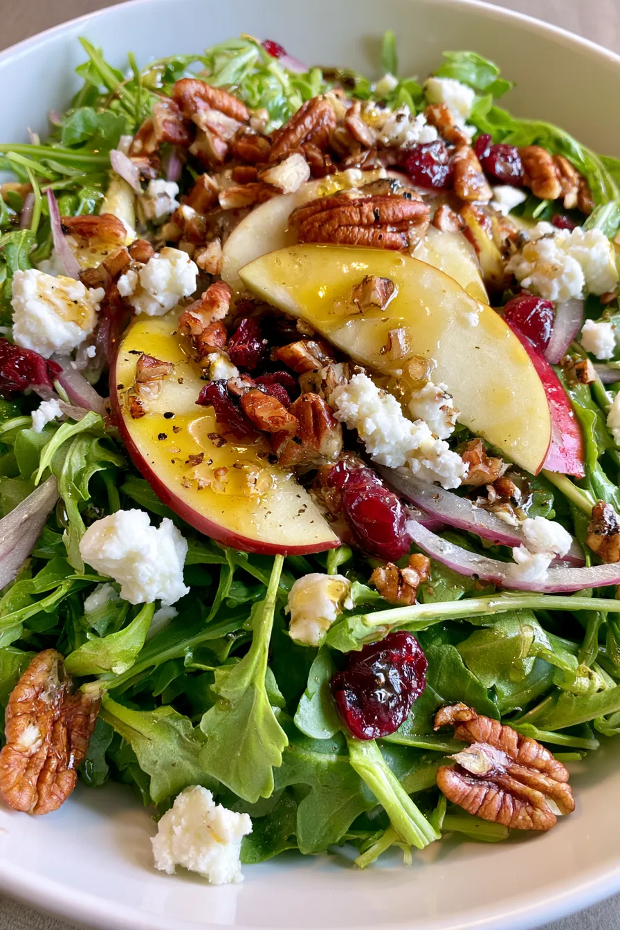 Apple Pecan Arugula Salad with Goat Cheese