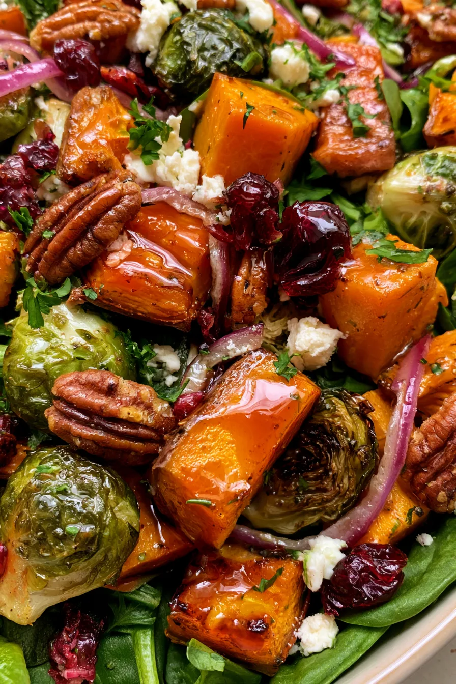 Cranberry Glazed Salad with Roasted Butternut Squash
