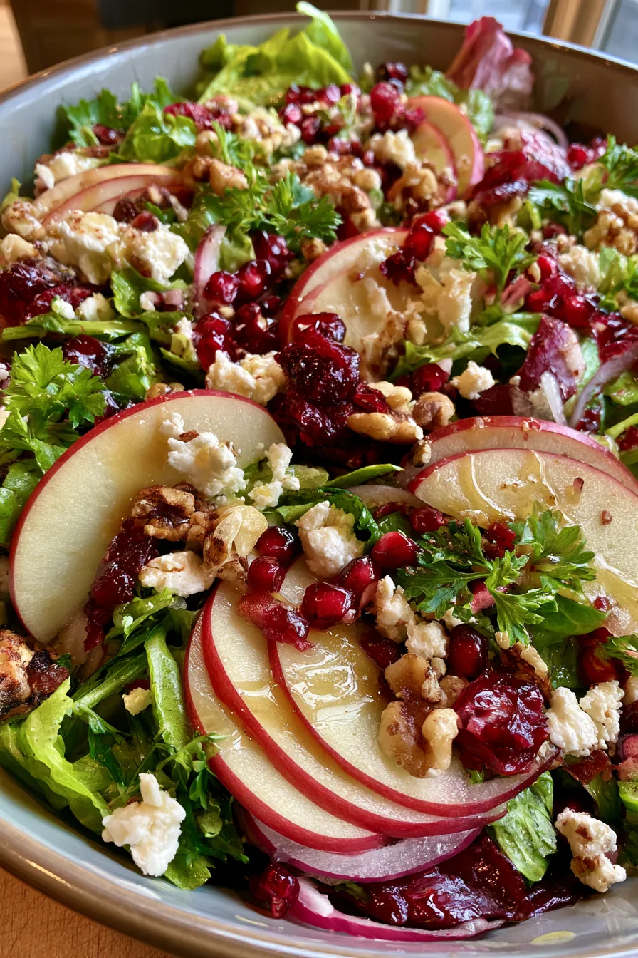 Crunchy Apple Cranberry Walnuts Salad
