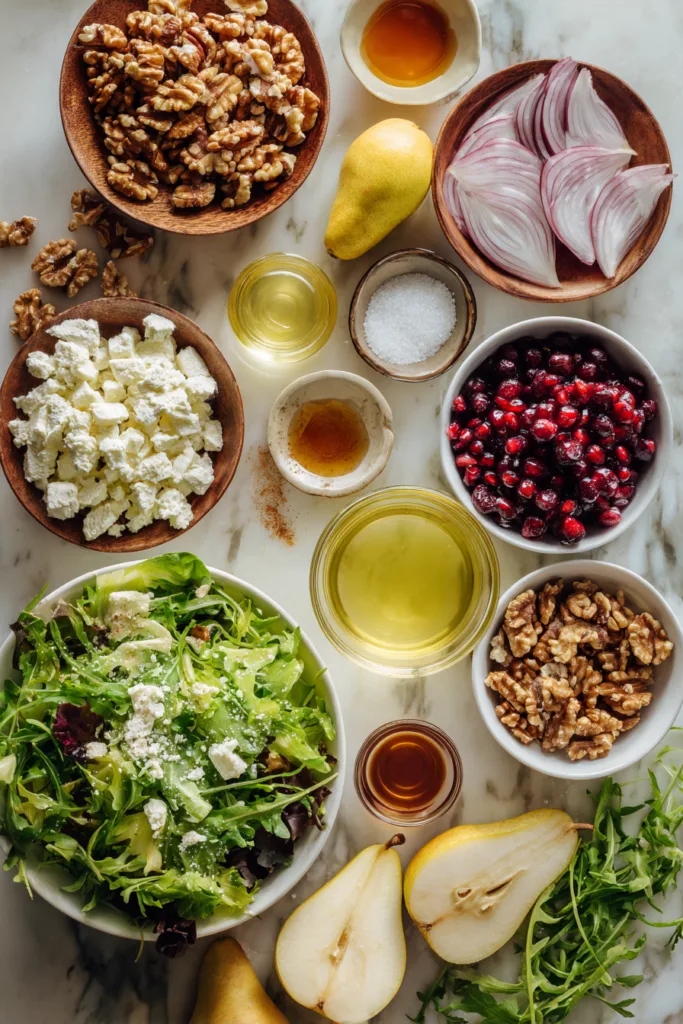 Pear Salad with Walnuts