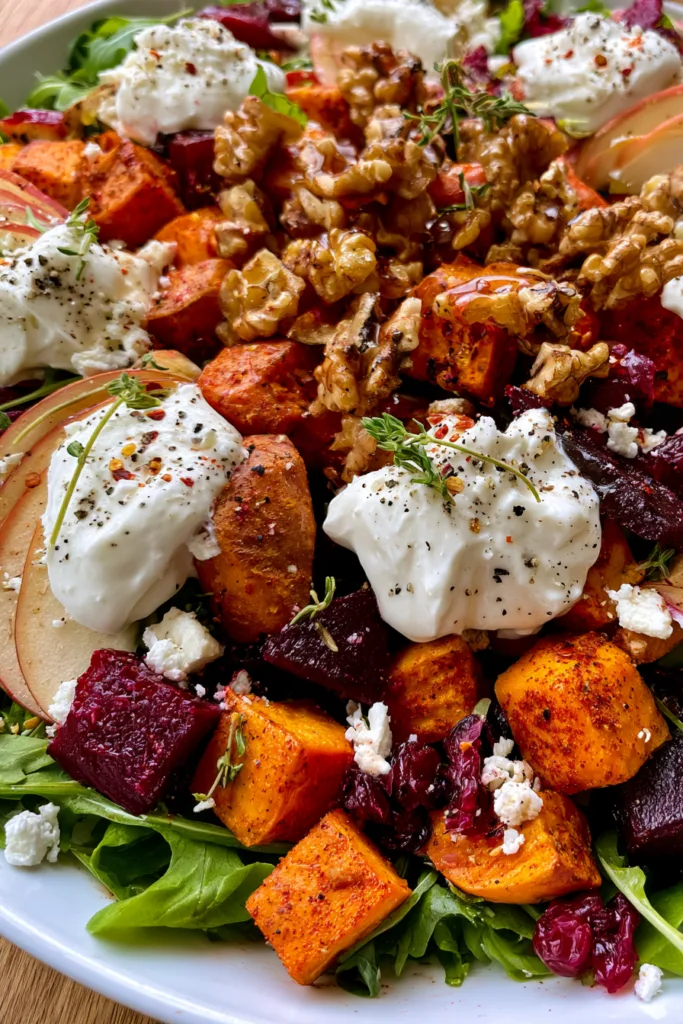 Roasted Sweet Potato & Beet Salad