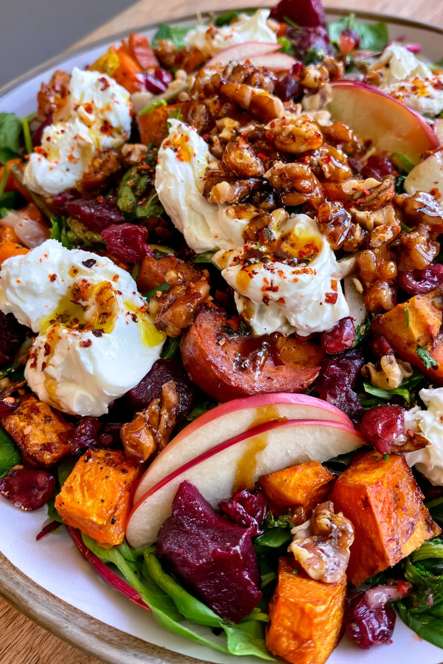 Roasted Sweet Potato & Beet Salad with Apple